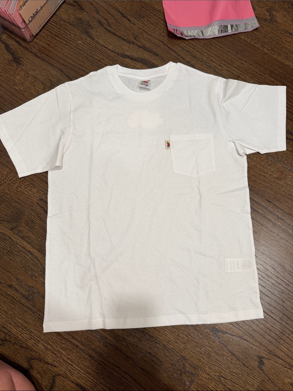 Fruit of the Loom/Homme Girls white Pocket Tee